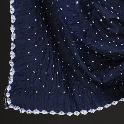 Blue - 3pc Kutch Bandhani Tie-Dye Sequin Work Satin Cotton Suit Material Set 05