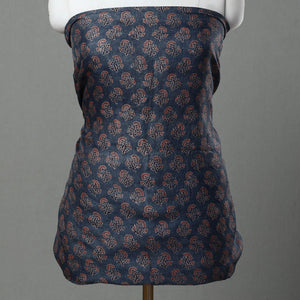 Blue - 2pc Block Print Tussar Silk Ajrakh Dress Material 29