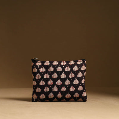 Black - Handmade Cotton Multipurpose Utility Pouches (set of 3) 25