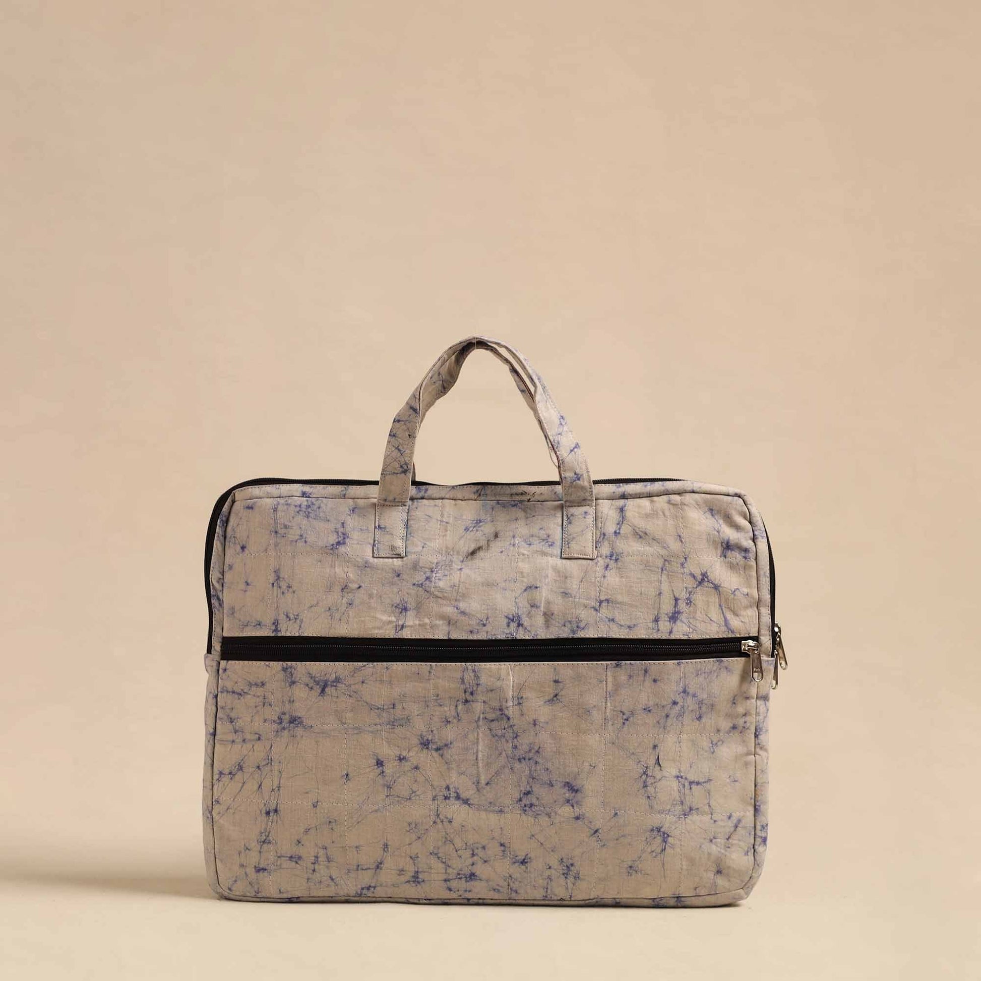 Beige - Handmade Quilted Cotton Laptop Bag 32