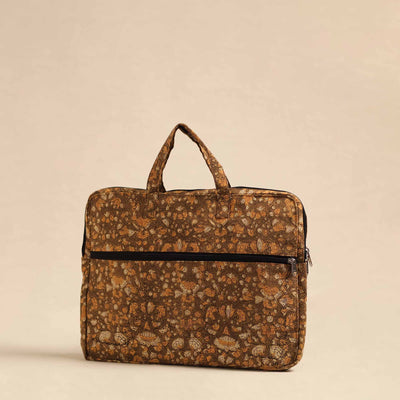Brown - Handmade Quilted Cotton Laptop Bag 34