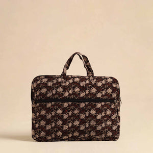 Brown - Handmade Quilted Cotton Laptop Bag 23