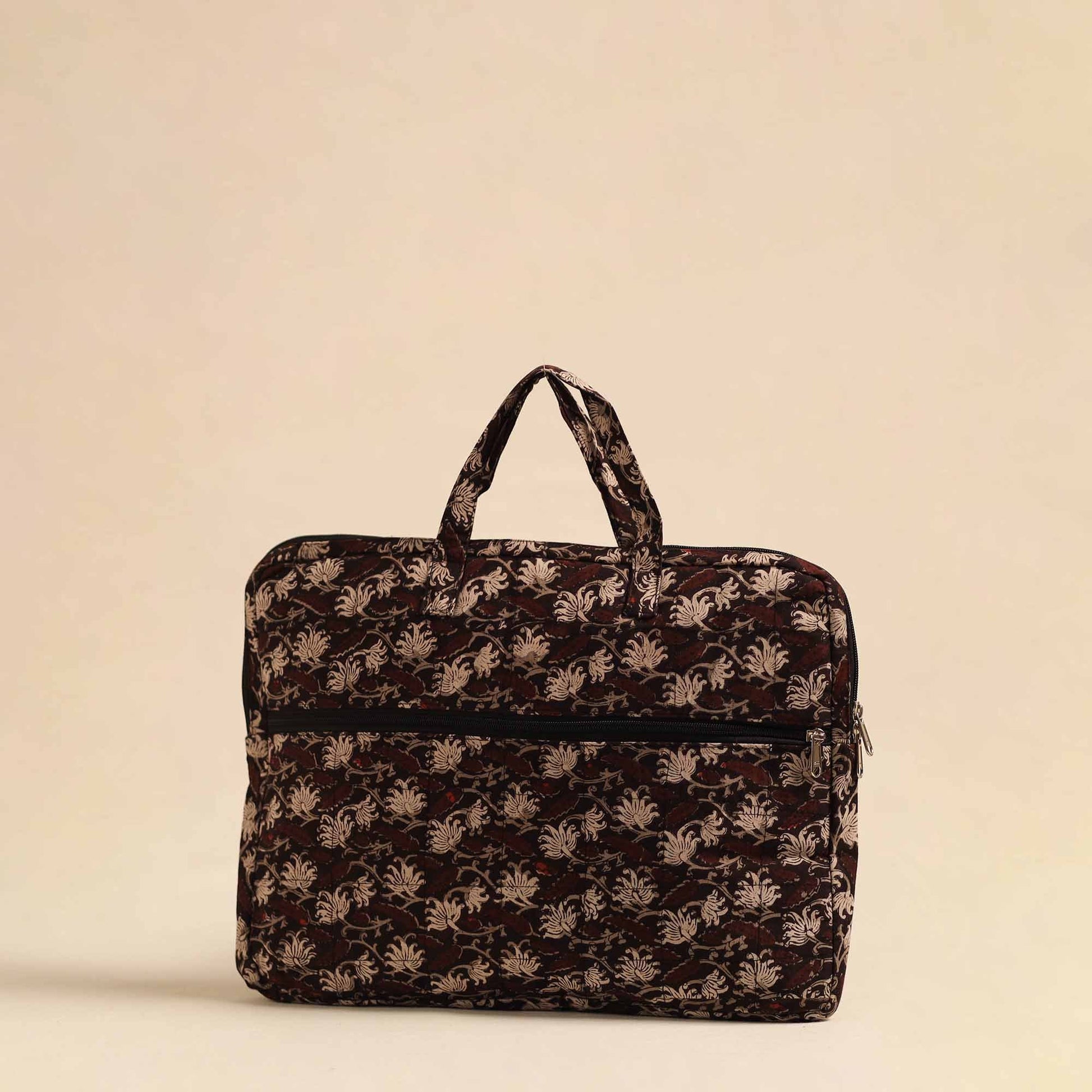 Brown - Handmade Quilted Cotton Laptop Bag 23
