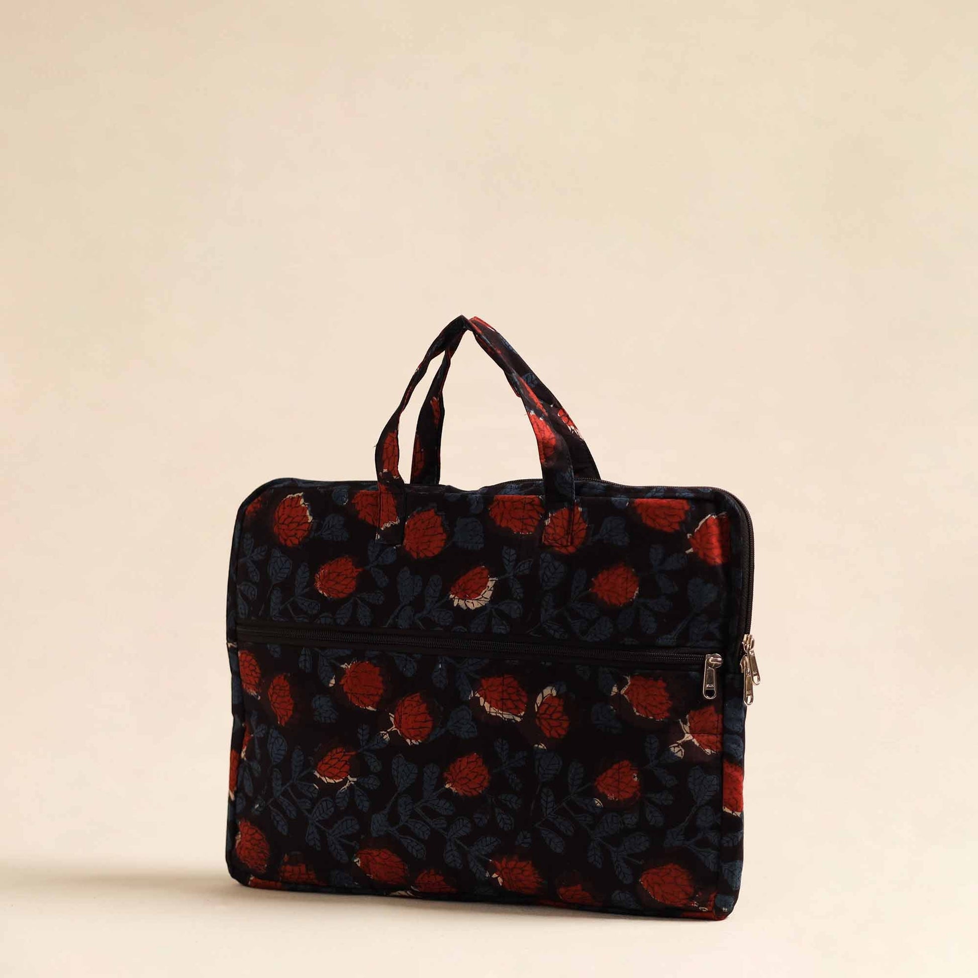 Black - Handmade Quilted Cotton Laptop Bag 18