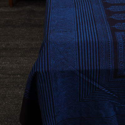 Blue - Block Print Cotton Bagh Double Bed Sheet (108 x 90 in) 14