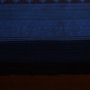 Blue - Block Print Cotton Bagh Double Bed Sheet (108 x 90 in) 14