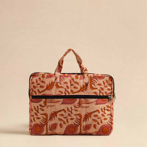 Beige - Handmade Quilted Cotton Laptop Bag 11