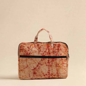 Beige - Handmade Quilted Cotton Laptop Bag 05