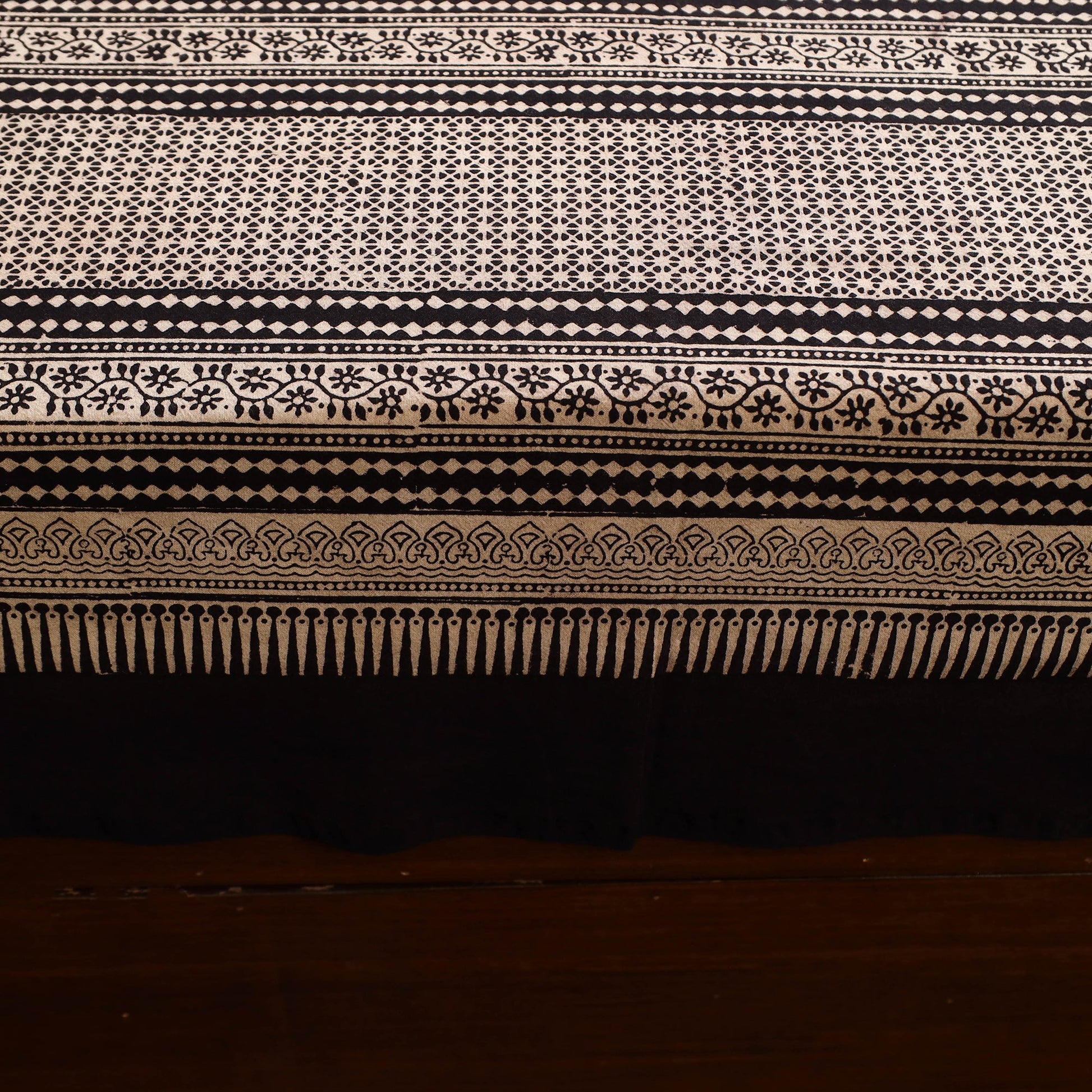 Black - Block Print Cotton Bagh Double Bed Sheet (108 x 90 in) 20