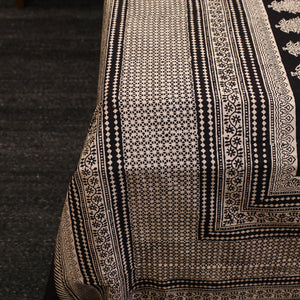 Black - Block Print Cotton Bagh Double Bed Sheet (108 x 90 in) 20