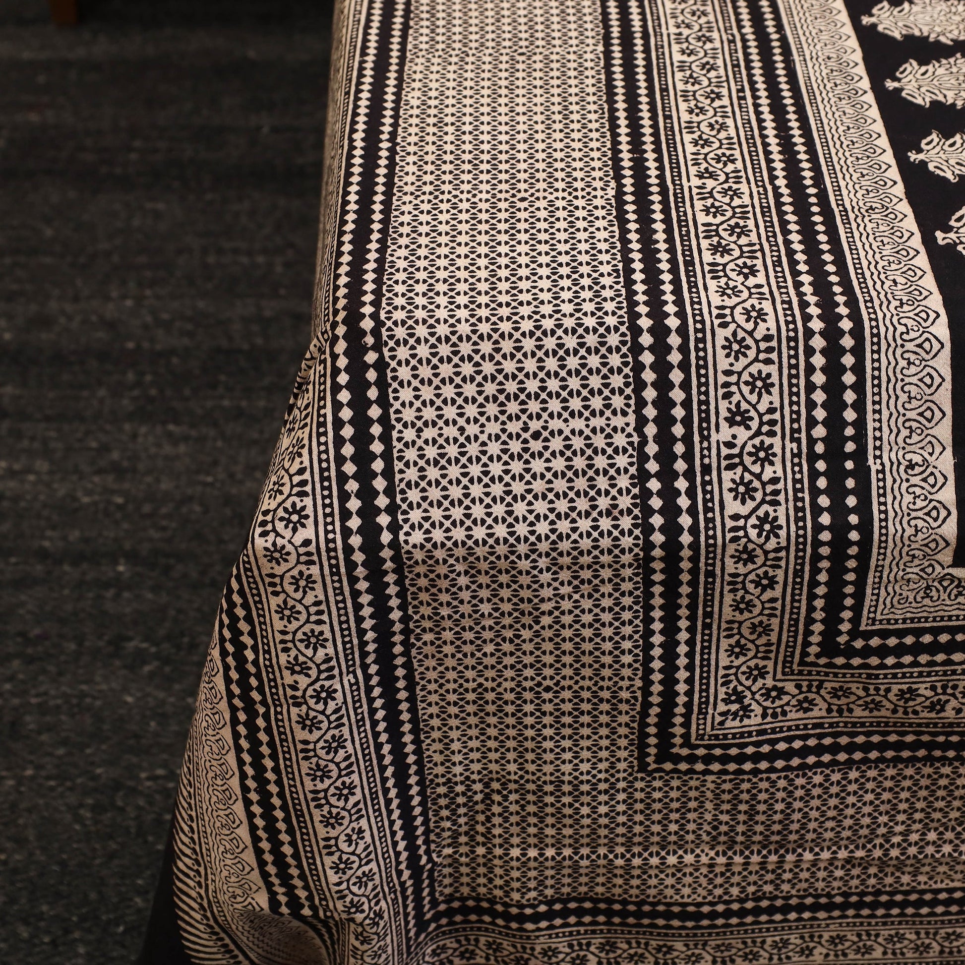 Black - Block Print Cotton Bagh Double Bed Sheet (108 x 90 in) 20