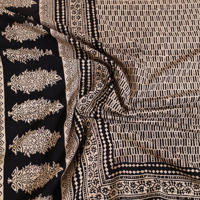 Black - Block Print Cotton Bagh Double Bed Sheet (108 x 90 in) 20