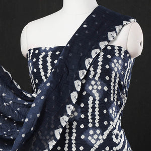 Blue - 3pc Kutch Bandhani Tie-Dye Satin Cotton Suit Material Set