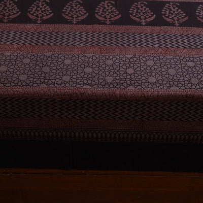 Brown - Block Print Cotton Bagh Double Bed Sheet (108 x 90 in) 29