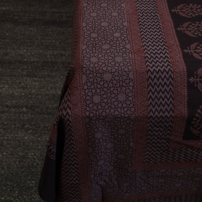 Brown - Block Print Cotton Bagh Double Bed Sheet (108 x 90 in) 29