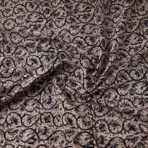 Beige - Pedana Block Printed Cotton Kalamkari Fabric 07