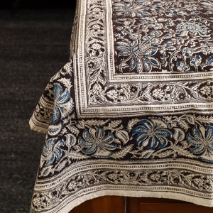 Black - Block Print Cotton Pedana Kalamkari Bed Sheet 05