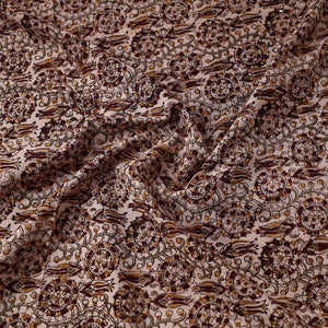 Brown - Pedana Block Printed Cotton Kalamkari Fabric 15