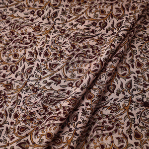 Brown - Pedana Block Printed Cotton Kalamkari Fabric 19