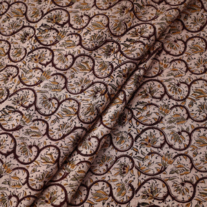 Brown - Pedana Block Printed Cotton Kalamkari Fabric 23