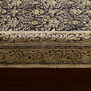Black - Block Print Cotton Pedana Kalamkari Bed Sheet 17