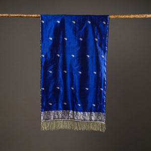Blue - Brocade Handloom Pure Silk Banarasi Stole 09
