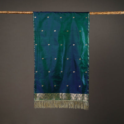 Blue - Brocade Handloom Pure Silk Banarasi Stole 19