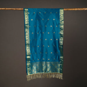 Blue - Brocade Handloom Silk Nakshi Buti Banarasi Stole 31