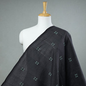 Black - Srikakulam Jamdani Buti Pure Handloom Cotton Fabric