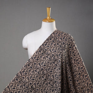 Beige - Pedana Block Printed Cotton Kalamkari Fabric 07