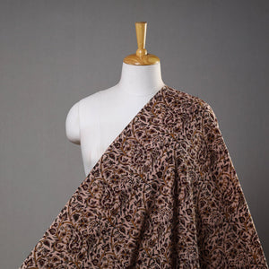 Brown - Pedana Block Printed Cotton Kalamkari Fabric 19
