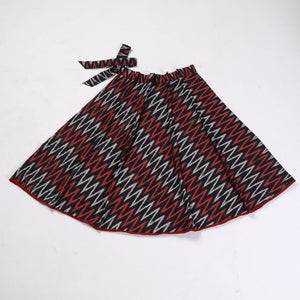 Black - Wrap Around Cotton Pochampally Ikat Skirt