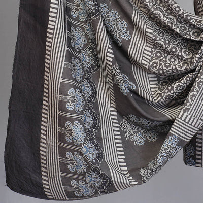 Brown - 3pc Ajrakh Hand Block Printed Cotton Suit Material Set