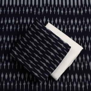 Blue - 3pc Cotton Handloom Pochampally Ikat Dress Material 12