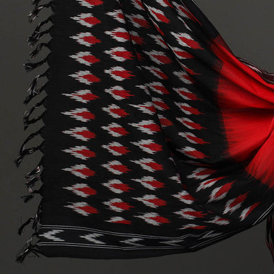 Black - 3pc Cotton Handloom Pochampally Ikat Dress Material 12