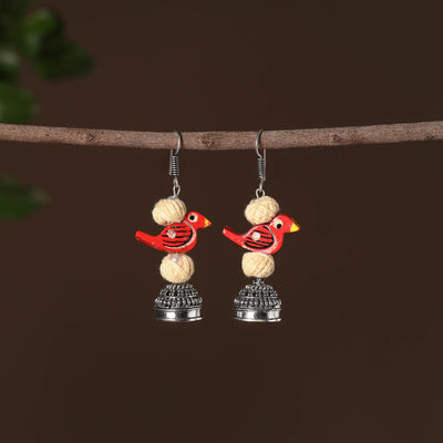 Adhya German Silver Jhumki Earrings