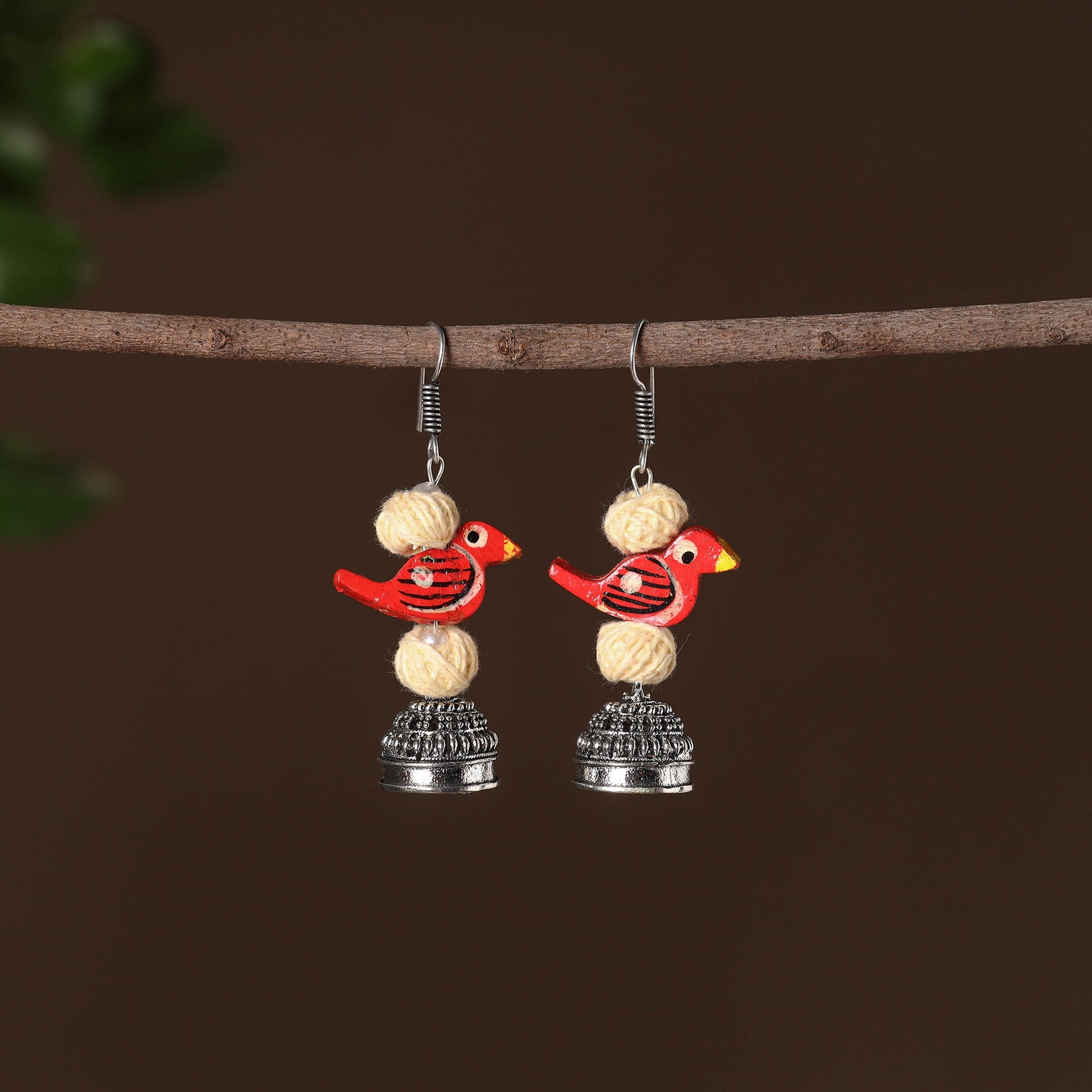 Adhya German Silver Jhumki Earrings