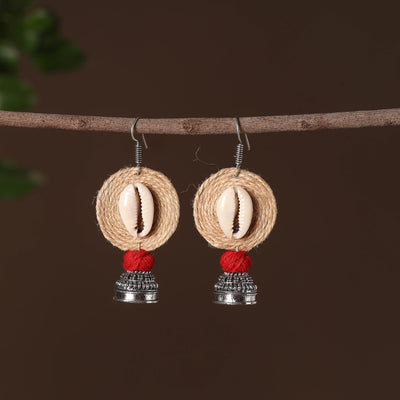 Afiya German Silver Jute Jhumki Earrings