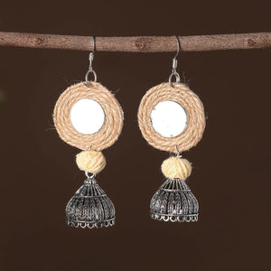 Anika German Silver Jute Jhumki Earrings