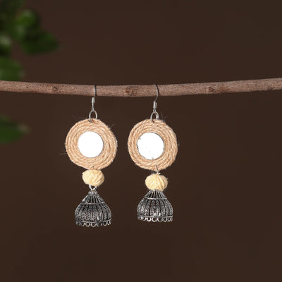 Anika German Silver Jute Jhumki Earrings