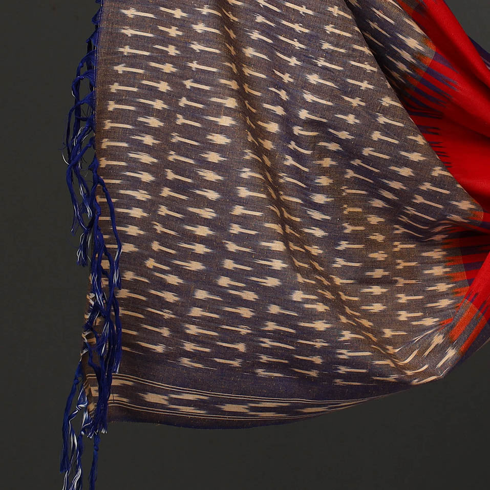 Blue - 3pc Cotton Handloom Pochampally Ikat Dress Material 25