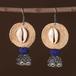 Aditi German Silver Jute Jhumki Earrings