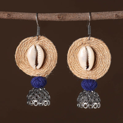 Aditi German Silver Jute Jhumki Earrings
