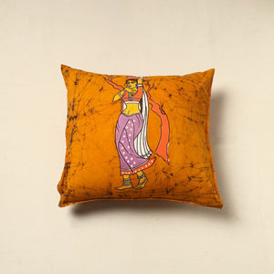 Orange - Pure Cotton Hand Batik Cushion Cover (18 x 18 in) 43