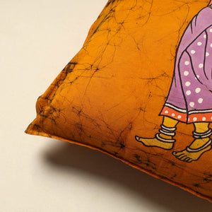 Orange - Pure Cotton Hand Batik Cushion Cover (18 x 18 in) 43