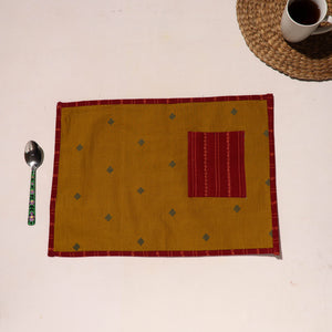 Brown - Handcrafted Jacquard Table Mat With Pocket 03