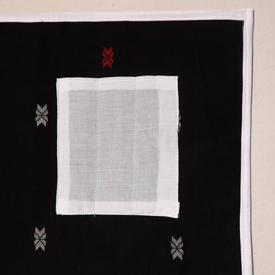 Black - Handcrafted Jacquard Table Mat With Pocket 04
