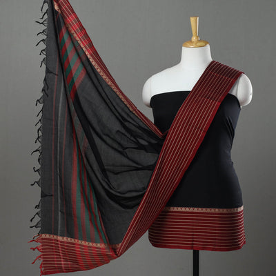 Black - 3pc Traditional Cotton Dharwad Dress Material 06