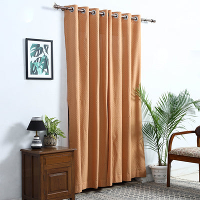 Brown - Cotton Door Jacquard Curtain (7 x 3 Feet) 05