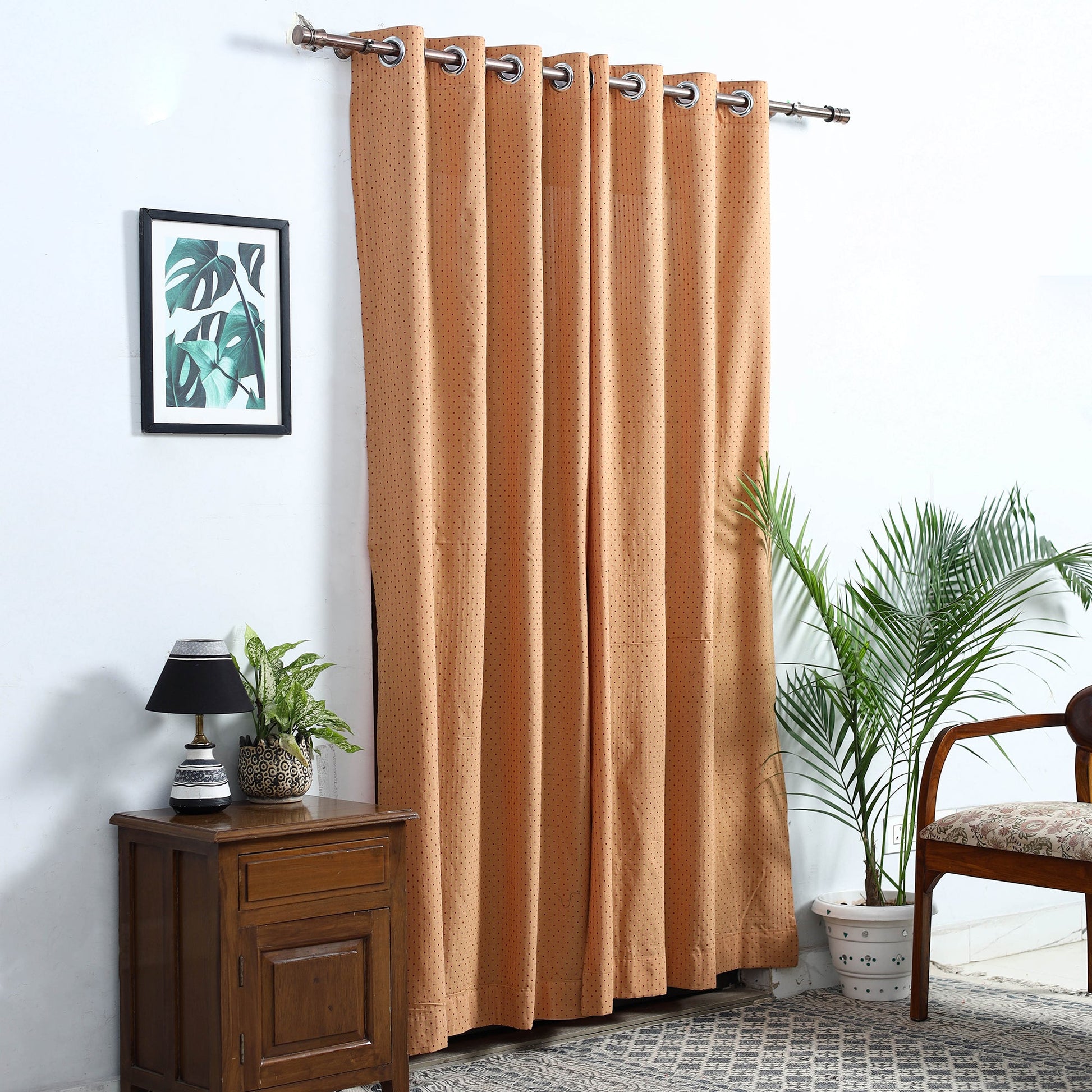 Brown - Cotton Door Jacquard Curtain (7 x 3 Feet) 05